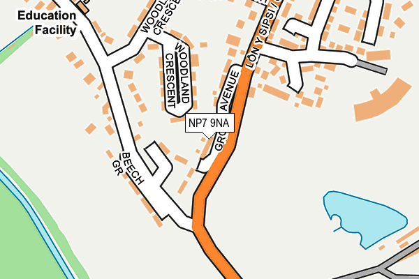 NP7 9NA map - OS OpenMap – Local (Ordnance Survey)