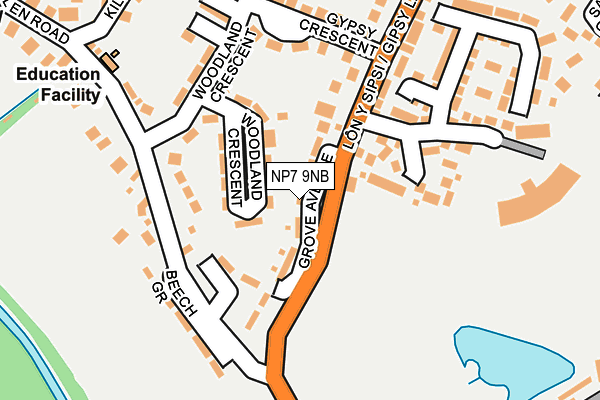 NP7 9NB map - OS OpenMap – Local (Ordnance Survey)