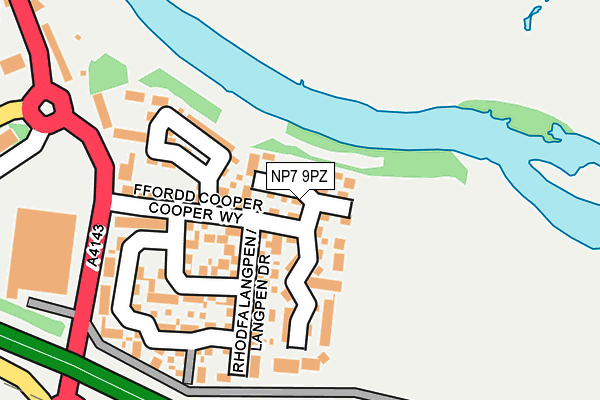 NP7 9PZ map - OS OpenMap – Local (Ordnance Survey)