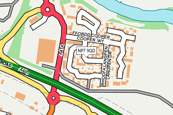 NP7 9QD map - OS OpenMap – Local (Ordnance Survey)