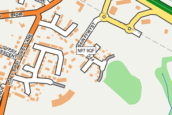 NP7 9QF map - OS OpenMap – Local (Ordnance Survey)