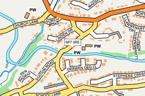 NP7 9RE map - OS OpenMap – Local (Ordnance Survey)