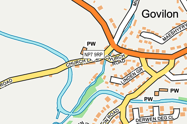 NP7 9RP map - OS OpenMap – Local (Ordnance Survey)