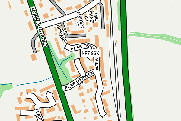 NP7 9SX map - OS OpenMap – Local (Ordnance Survey)