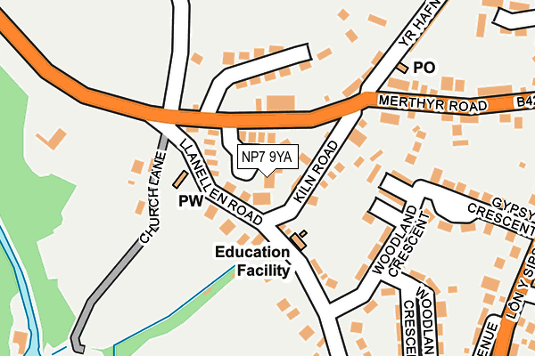 NP7 9YA map - OS OpenMap – Local (Ordnance Survey)