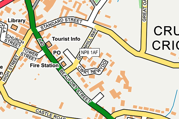 NP8 1AF map - OS OpenMap – Local (Ordnance Survey)