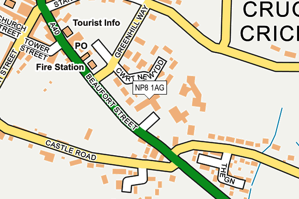 NP8 1AG map - OS OpenMap – Local (Ordnance Survey)