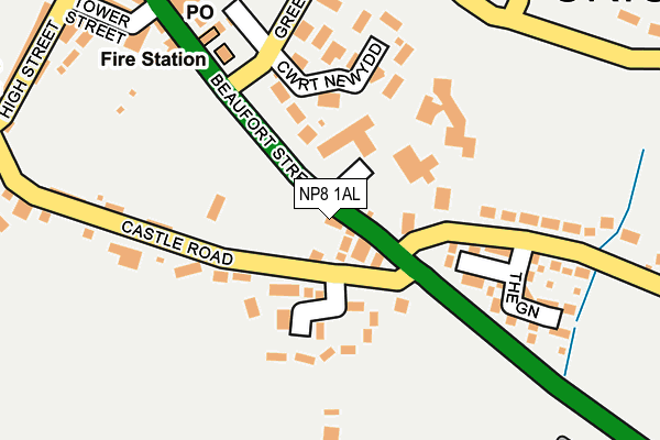 NP8 1AL map - OS OpenMap – Local (Ordnance Survey)