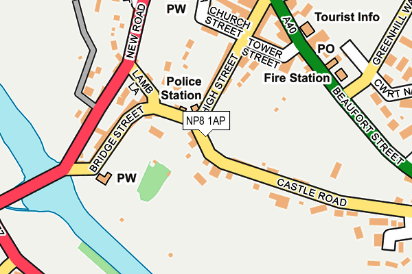 NP8 1AP map - OS OpenMap – Local (Ordnance Survey)