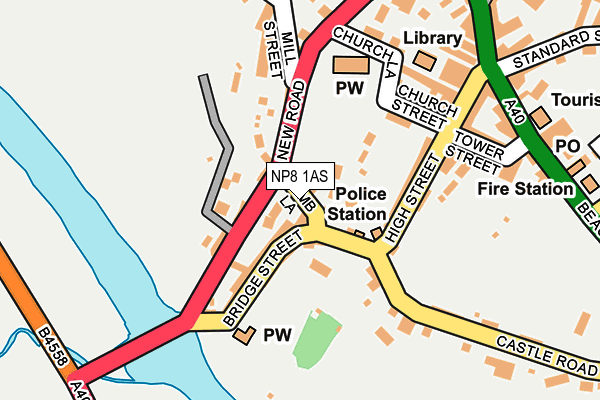 NP8 1AS map - OS OpenMap – Local (Ordnance Survey)