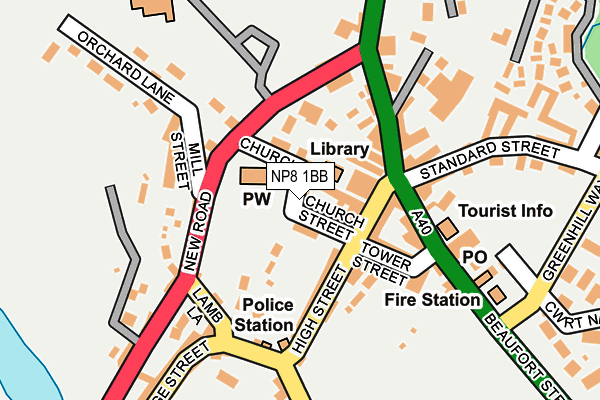 NP8 1BB map - OS OpenMap – Local (Ordnance Survey)