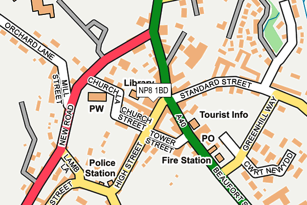 NP8 1BD map - OS OpenMap – Local (Ordnance Survey)