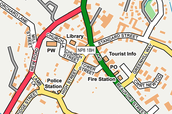 NP8 1BH map - OS OpenMap – Local (Ordnance Survey)