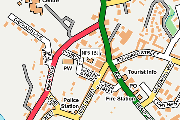 NP8 1BJ map - OS OpenMap – Local (Ordnance Survey)