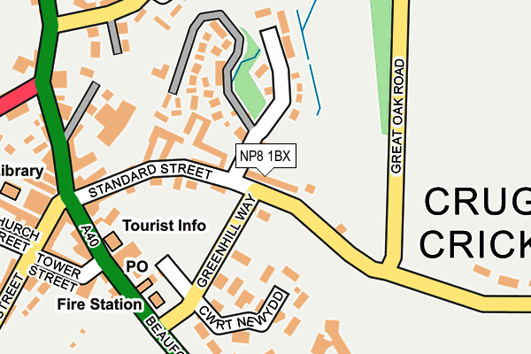 NP8 1BX map - OS OpenMap – Local (Ordnance Survey)