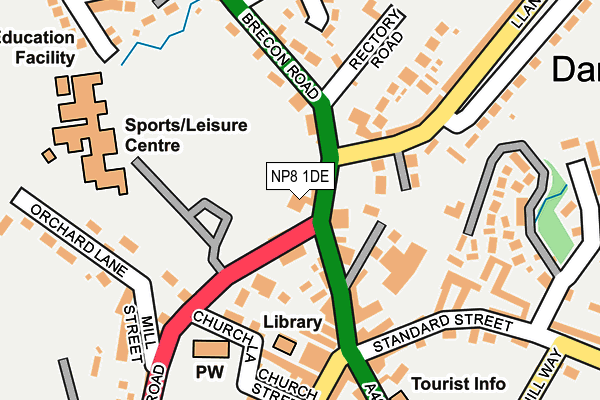 NP8 1DE map - OS OpenMap – Local (Ordnance Survey)