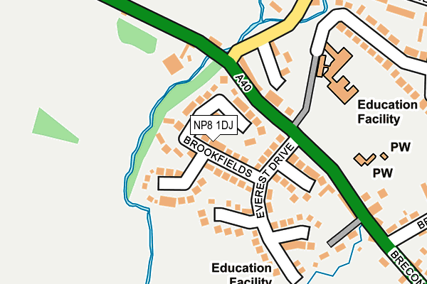 NP8 1DJ map - OS OpenMap – Local (Ordnance Survey)