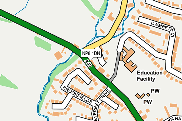 NP8 1DN map - OS OpenMap – Local (Ordnance Survey)