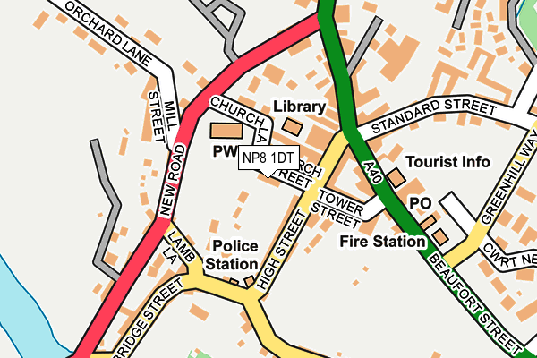 NP8 1DT map - OS OpenMap – Local (Ordnance Survey)