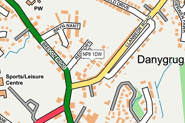 NP8 1DW map - OS OpenMap – Local (Ordnance Survey)