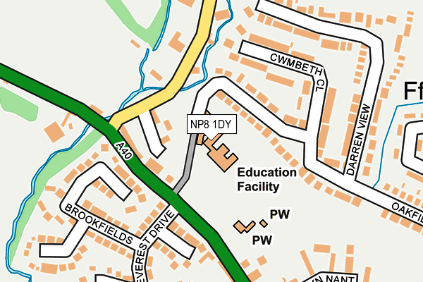 NP8 1DY map - OS OpenMap – Local (Ordnance Survey)