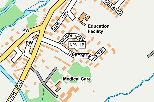 NP8 1LB map - OS OpenMap – Local (Ordnance Survey)