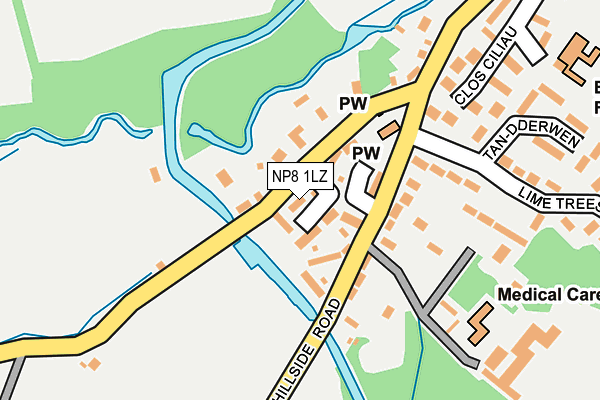 NP8 1LZ map - OS OpenMap – Local (Ordnance Survey)