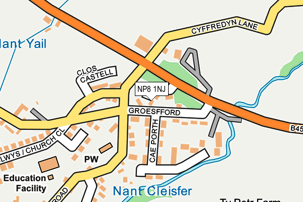 NP8 1NJ map - OS OpenMap – Local (Ordnance Survey)
