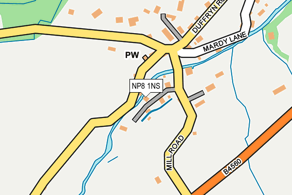 NP8 1NS map - OS OpenMap – Local (Ordnance Survey)