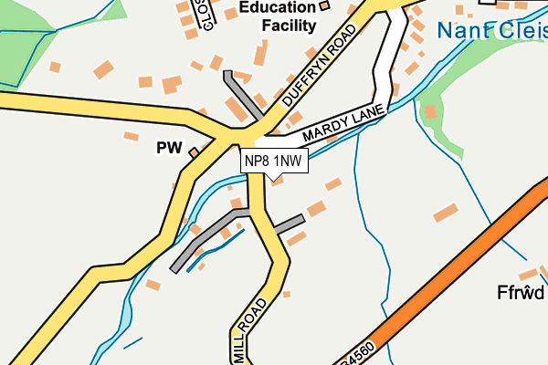 NP8 1NW map - OS OpenMap – Local (Ordnance Survey)