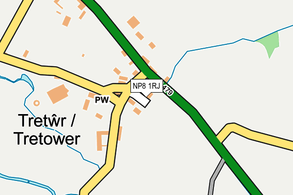 NP8 1RJ map - OS OpenMap – Local (Ordnance Survey)