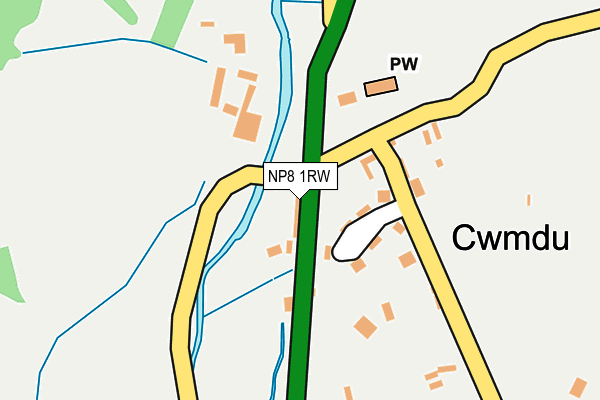NP8 1RW map - OS OpenMap – Local (Ordnance Survey)