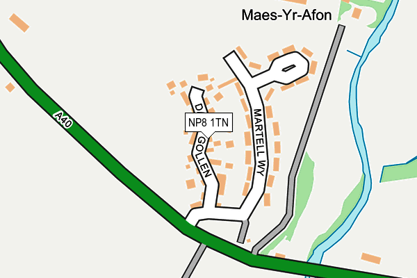 NP8 1TN map - OS OpenMap – Local (Ordnance Survey)