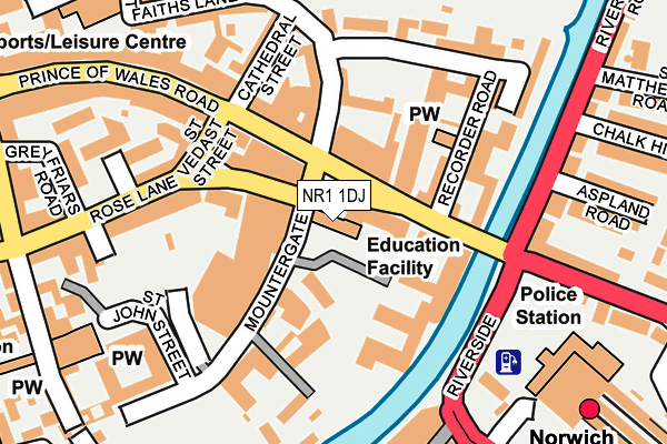 NR1 1DJ map - OS OpenMap – Local (Ordnance Survey)