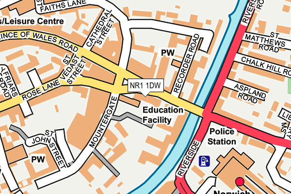 NR1 1DW map - OS OpenMap – Local (Ordnance Survey)