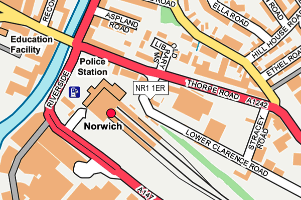 NR1 1ER map - OS OpenMap – Local (Ordnance Survey)