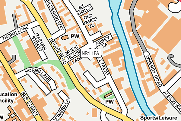 NR1 1FA map - OS OpenMap – Local (Ordnance Survey)