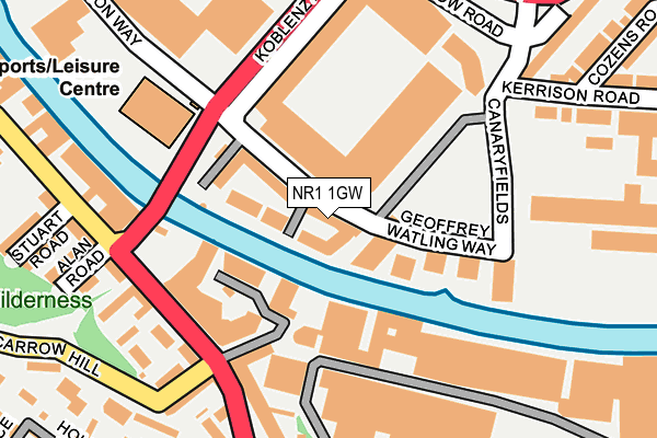 NR1 1GW map - OS OpenMap – Local (Ordnance Survey)