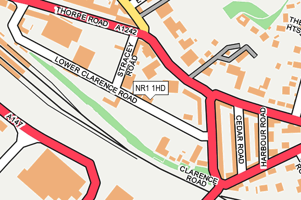 NR1 1HD map - OS OpenMap – Local (Ordnance Survey)