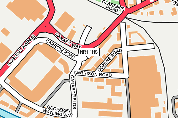 NR1 1HS map - OS OpenMap – Local (Ordnance Survey)
