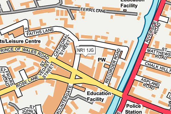 NR1 1JG map - OS OpenMap – Local (Ordnance Survey)