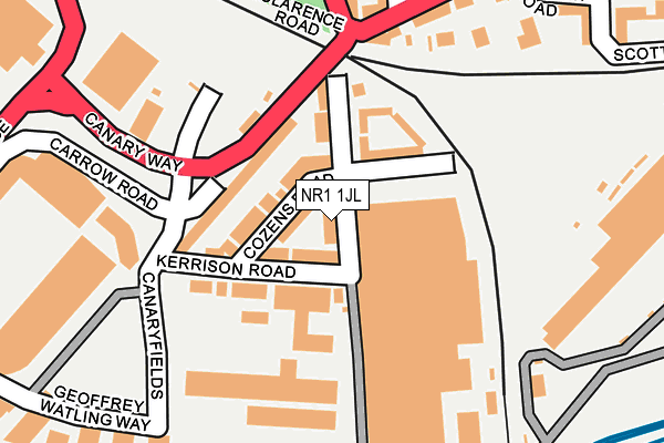 NR1 1JL map - OS OpenMap – Local (Ordnance Survey)