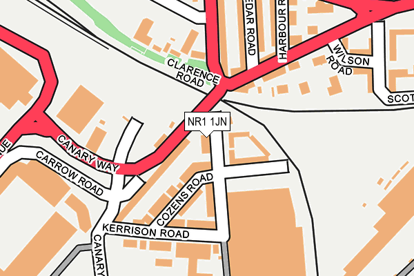 NR1 1JN map - OS OpenMap – Local (Ordnance Survey)
