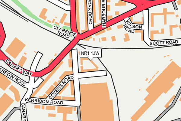 NR1 1JW map - OS OpenMap – Local (Ordnance Survey)