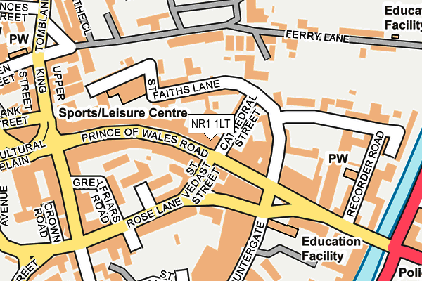 NR1 1LT map - OS OpenMap – Local (Ordnance Survey)