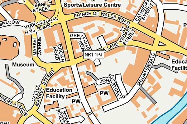 NR1 1PJ map - OS OpenMap – Local (Ordnance Survey)