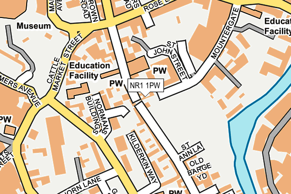 NR1 1PW map - OS OpenMap – Local (Ordnance Survey)