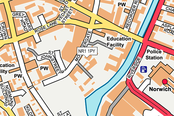 NR1 1PY map - OS OpenMap – Local (Ordnance Survey)