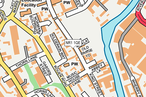 NR1 1QE map - OS OpenMap – Local (Ordnance Survey)