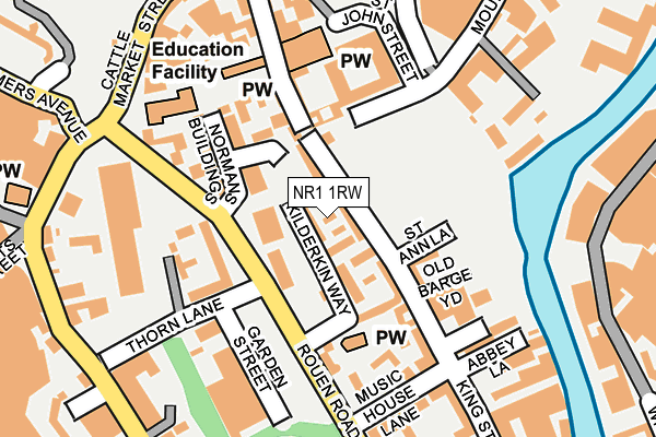 NR1 1RW map - OS OpenMap – Local (Ordnance Survey)